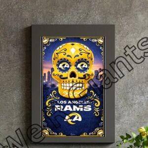 Los Angeles Rams  Sugar Skull Poster 11x17 Wall Art Fan Decor